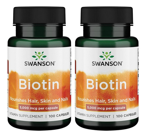 Suplemento Swanson Biotina 5.000 Mcg 100 Cápsulas (pacote Co
