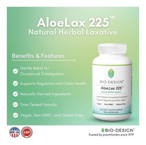 Bio -design Aloe Lax 225 Alívio Para Constipação Ocasional - Imagem 9