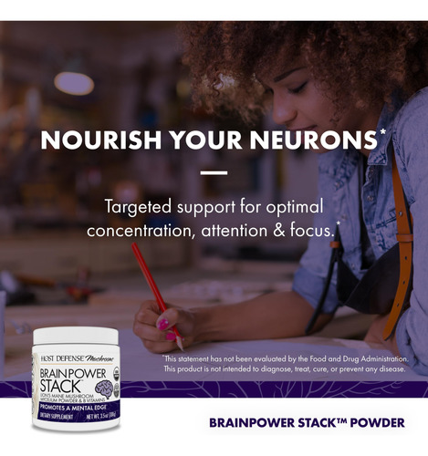 Suplemento Host Defense Brainpower Stack Powder 100g - Imagem 3