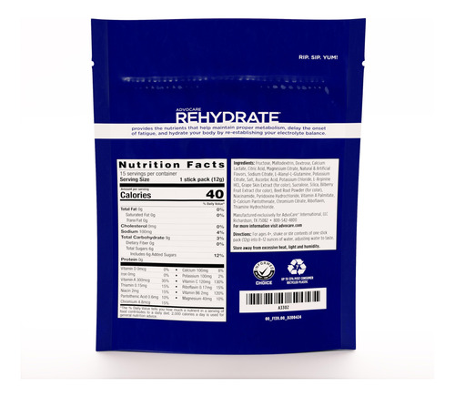 Mistura De Bebidas Eletrolíticas Advocare Rehydrate Grape Fl - Imagem 2