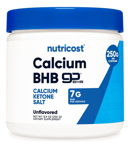 Nutricost Cálcio Bhb (250g) Sem Sabor - Sal De Cetona De Cál