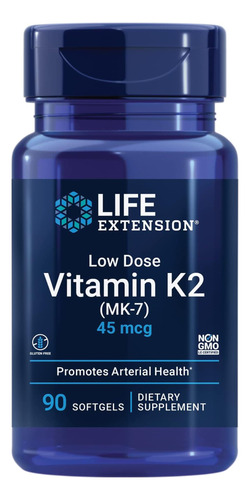 Life Extension Vitamina K2 45 Mcg Dose Baixa Apoia Ossos