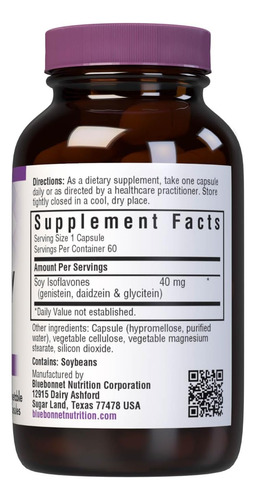 Bluebonnet Nutrition Isoflavonas De Soja Não Transgênicas S - Imagem 3