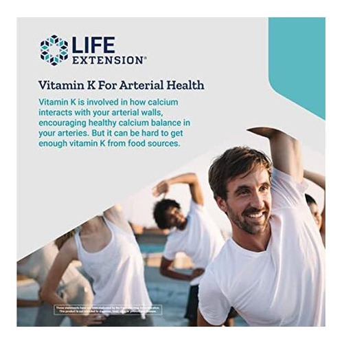 Life Extension Vitamina K2 45 Mcg Dose Baixa Apoia Ossos - Imagem 5