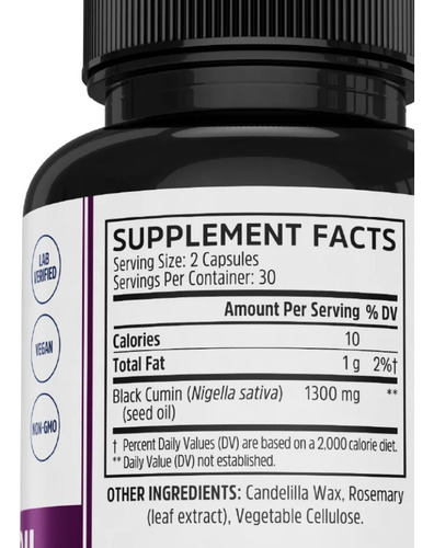 Óleo De Semente Preta Zhou 1300mg 60 Cápsulas - Imagem 2