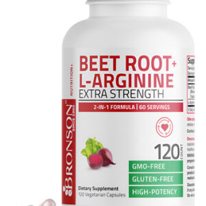 Suplemento Bronson Beet Root + L-arginina 2000 Mg 120 Cápsul