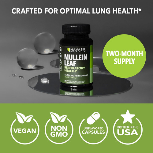 Suplemento Havasu Nutrition Mullein Leaf 500mg 60 Cápsulas - Imagem 8