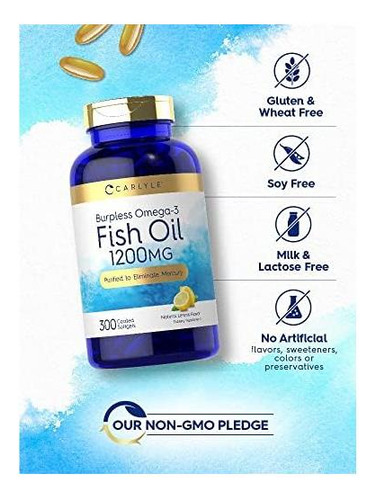 Óleo De Peixe Carlyle 1200 Mg Sem Arrotos 300 Cápsulas - Imagem 3