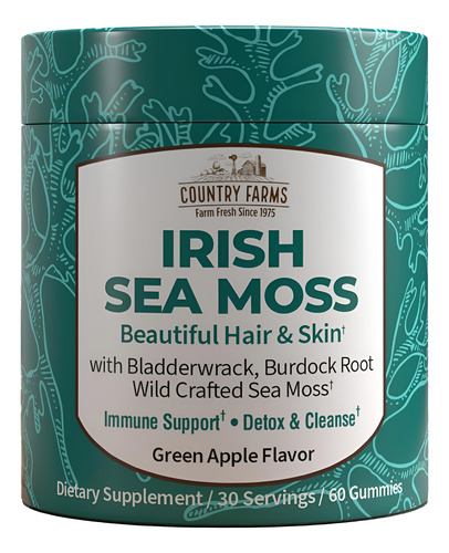 Country Farms Irish Sea Moss Gummies 2000mg Irish Moss Rai
