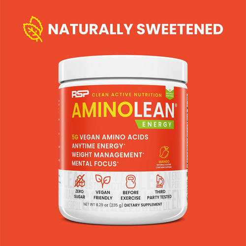 Pre Workout Powder Rsp Nutrition Aminolean Mango Flavor - Imagem 2