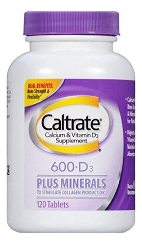 Caltrato De Cálcio E Vitamina D Mais Minerais 600 + D3 120