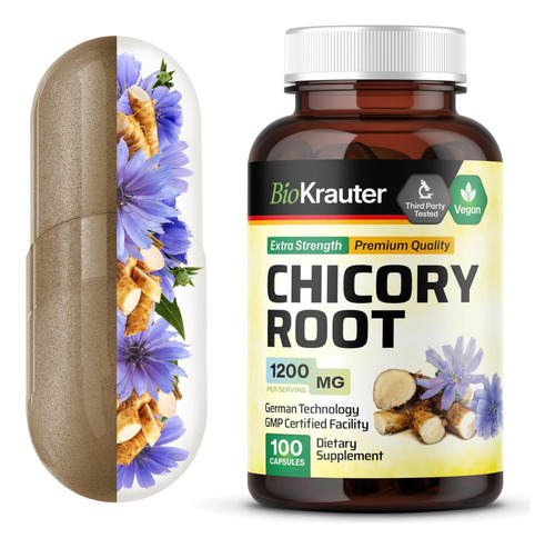 Bio Krauter Chicory Fiber Suplemento - 1200 Mg De Força - 10