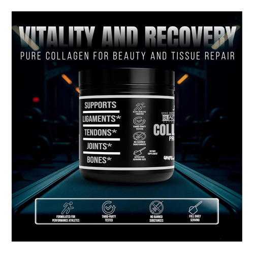 Blacklabel Sem Sabor Peptídeos De Colágeno Proteínas Em Pó E - Imagem 3
