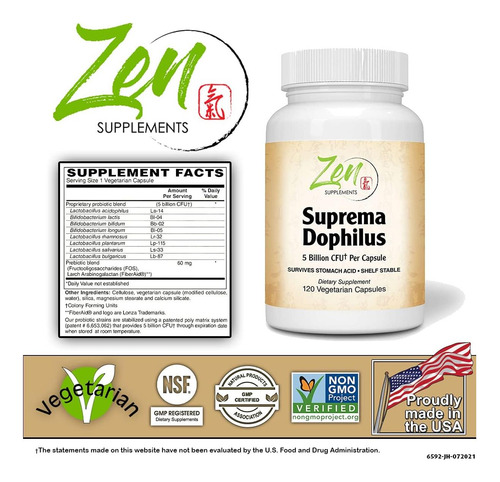 Suplementos Zen - Suprema-dophilus - Probiótico De 5 Bilhões - Imagem 8