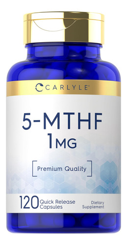Suplemento Carlyle 5 Mthf L-metilfolato 1 Mg 120 Cápsulas