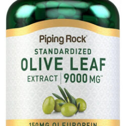 Cápsulas De Extrato De Folha De Oliveira Piping Rock 9000m