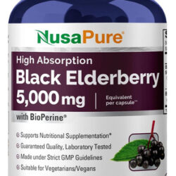 Nusapure Black Elderberry 5000mg Por Cápsulas Vegetais 200