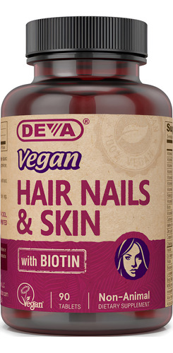 Suplemento Deva Para Cabelo Unhas E Pele Veganos Com Compri