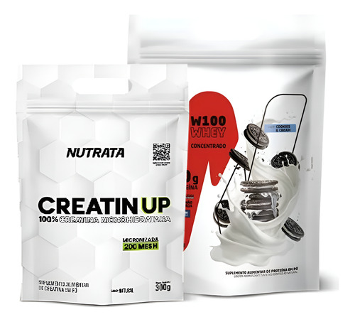 Whey Protein W100 900g + Creatina 300g Creatin Up Nutrata - Imagem 7
