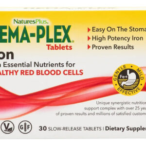 Suplemento Natures Plus Hema-plex Iron 30 Comprimidos 85mg