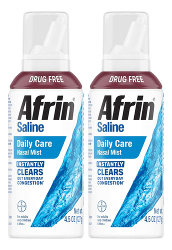 Afrin Saline Nasal Spray Twin Pack 100% Sem Drogas Solução - Imagem 8