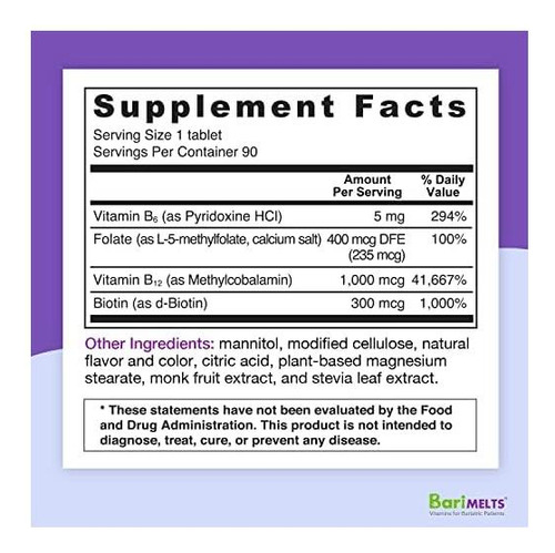 Vitamina B12 Barimelts/ 90 Comprimidos - Imagem 8