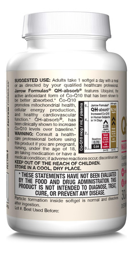 Suplemento Jarrow Formulas Qh-absorb 200 Mg De Cápsulas De C - Imagem 9