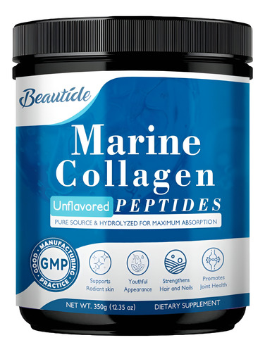 Peptídeos De Colágeno Marinho Em Pó Beautide Com Vitamina C