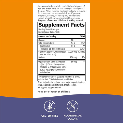 Pastilhas De Sabugueiro Sambucus Da Natures Way 1000 Mg D - Imagem 9