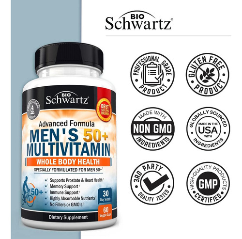 Suplemento Multivitamínico Bioschwartz Men 50+ Heart Health - Imagem 5