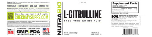 Suplemento Nutrabio L-citrulina 150g Aminoácido De Forma Li - Imagem 5