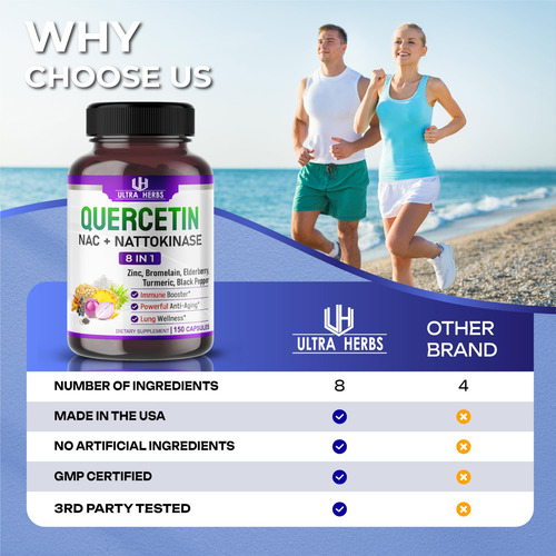 Suplemento Ultra Herbs Quercetina Com Bromelaína Vitamina C - Imagem 2