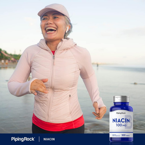 Piping Rock Niacina 100mg 300 Comprimidos Com Descarga - Imagem 6