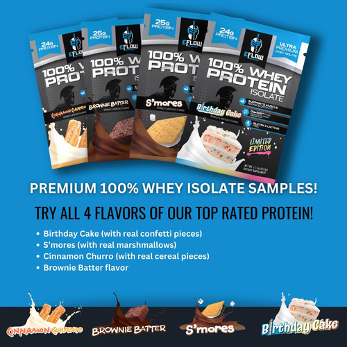 Mostras Variadas De Proteína De Soro Da Eflow Nutrition - Imagem 6
