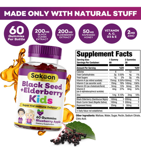 Suplemento Sakoon Nutrition Sabugueiro E Óleo De Semente Pre - Imagem 3