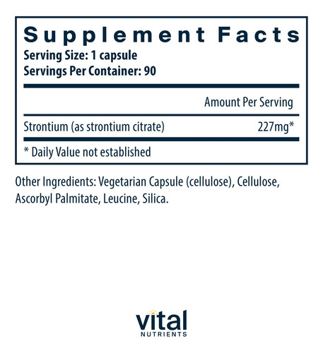 Suplemento De Nutrientes Vitais Estrôncio (citrato) 227 Mg 9 - Imagem 2
