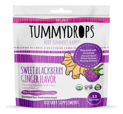 Tummydrops Usda Orgânico Doce Blackberry Gengibre