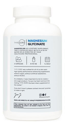 Suplemento De Glicinato De Magnésio Tipo Zero 210 Mg 180 Cáp - Imagem 3
