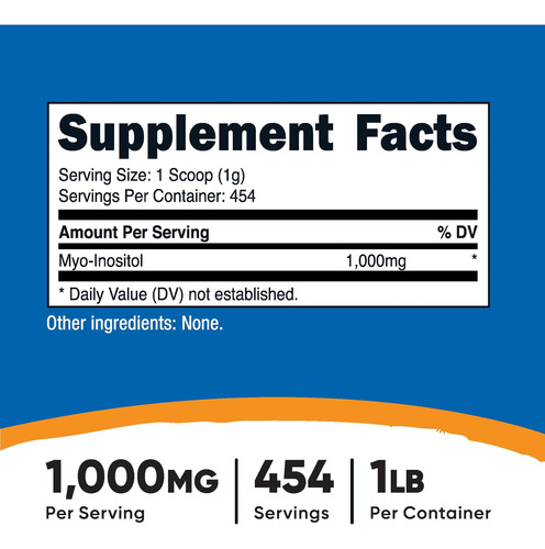 Nutricost Inositol Em Pó 1lb (454 Gramas) - Sem Glúten Não - Imagem 7