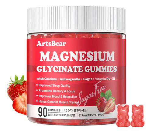 Suplemento Gomas De Glicinato De Magnésio Artsbear 1000 Mg 9