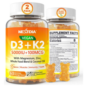 Gomas Veganas Vitamina D3 K2 Para Mais De 30 Adultos Ui