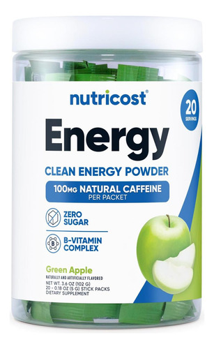 Nutricost Energy Complex Stickpack (20 Porções) Sabor Verde
