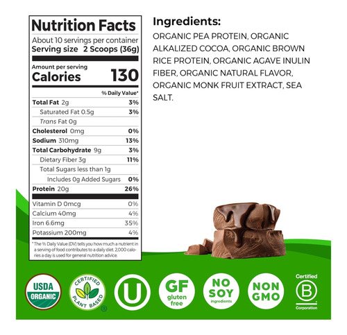 Proteína Vegana Orgânica Premium Orgina Mistura Perfeita - Imagem 2