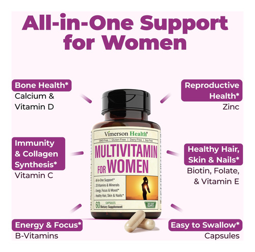 Multivitamínico Vimerson Health Women"s Com 20 Vitaminas E M - Imagem 5