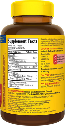 Óleo De Peixe Nature Made 1000 Mg Cápsulas Macias 3 Un. - Imagem 7
