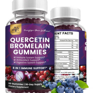 (2 Pack) Quercetin Gummies With Bromelain Zinc Elderberry...