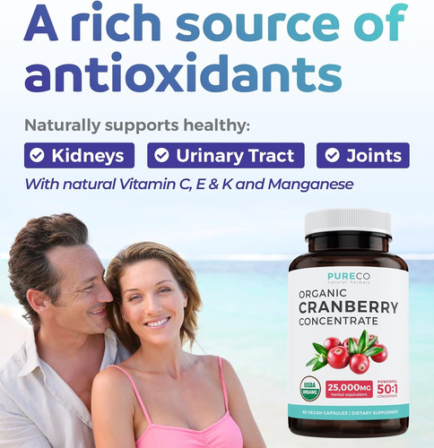 Organic Cranberry Pills - Concentrado 50:1 Equivale A 25.000 - Imagem 3