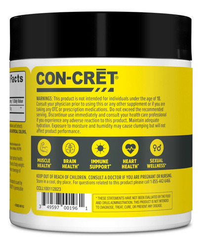 Suplemento Con-cret Creatina Hcl Em Pó 7x Concentrado - Imagem 7