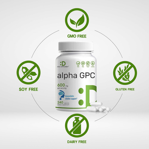 Suplemento De Oferta Suplemento Alpha Gpc 600 Mg 240 Cápsula - Imagem 3