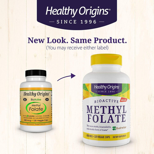Suplemento Healthy Origins Metil Folato 800mcg 120 Cápsulas - Imagem 4